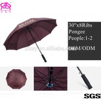 High quality logo custom fiberglass automatic open golf umbrella bulk buy from China