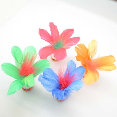 Traditional Sport Toy Flower Kicking Shuttlecock Colorful Feather for Body Flexibility